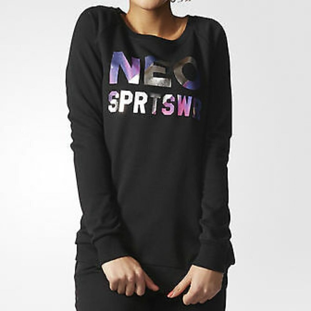 Adidas Neo Sprtswr metallic galaxy logo sweater size M